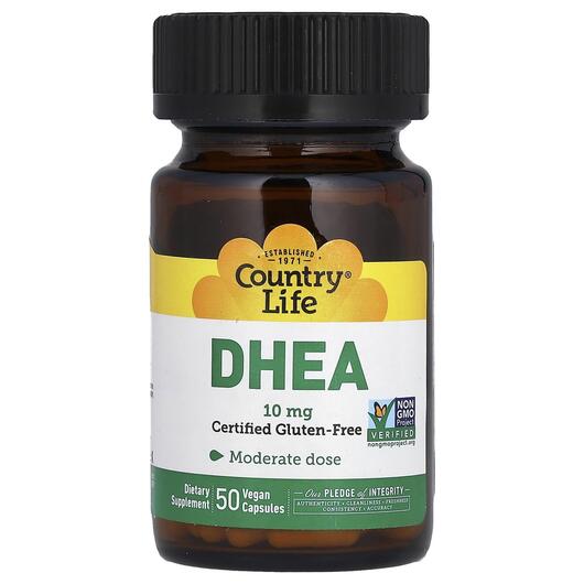 Основное фото товара Country Life, DHEA 10 мг, DHEA 10 mg 50 Vegan, 50 капсул