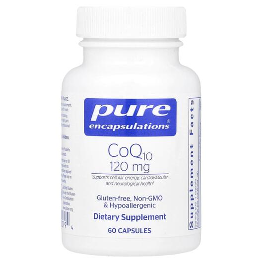 Основное фото товара Pure Encapsulations, Коэнзим CoQ10, CoQ10 120 mg, 60 капсул