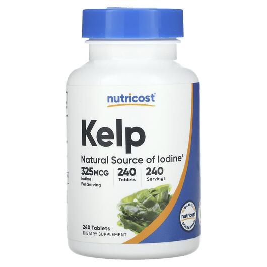 Основное фото товара Nutricost, Ламинария, Kelp 325 mcg, 240 таблеток