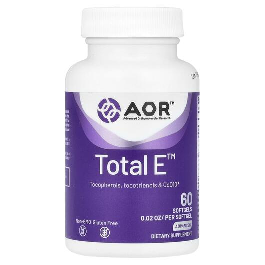 Основное фото товара AOR, Витамин E, Total E, 60 капсул