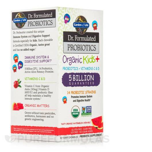 Основное фото товара Dr. Formulated Probiotics Organic Kids+ 5, Пробиотики, 30 таблето