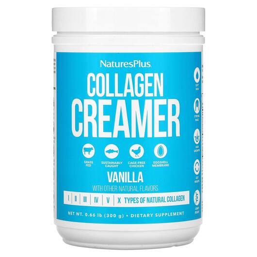 Основне фото товара Natures Plus, Collagen Creamer, Колагенові пептиди, 300 г