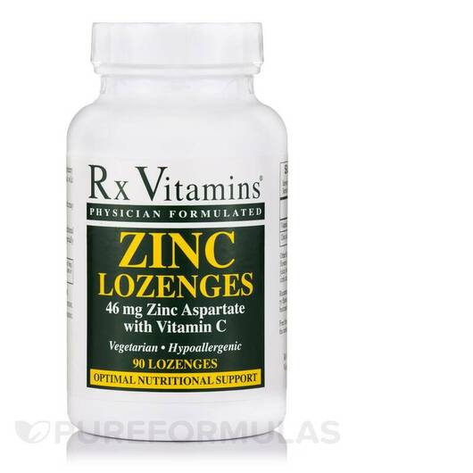 Основное фото товара Цинк Аспартат, Zinc Lozenges with Vitamin C, 90 таблеток