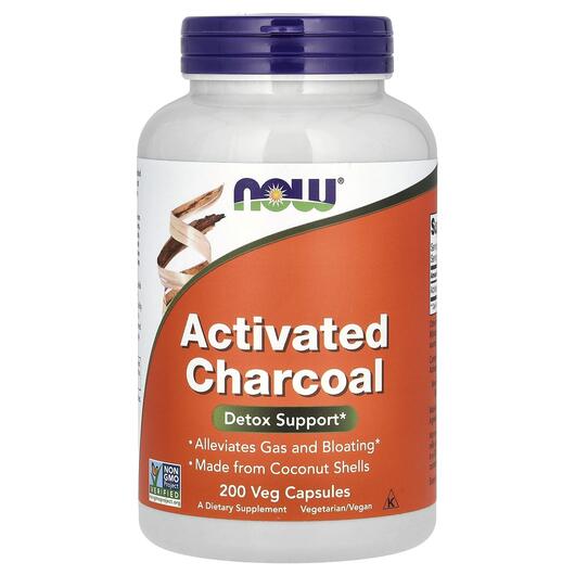 Основное фото товара NOW, Активированный уголь, Activated Charcoal, 200 капсул