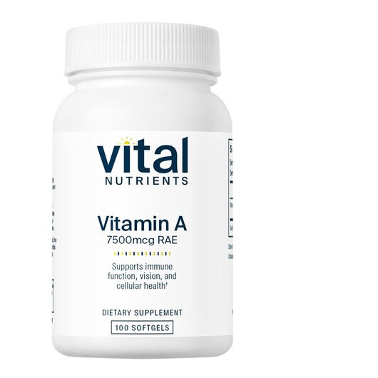 Основное фото товара Витамин А Ретинол, Vitamin A 7.5 mg RAE, 100 капсул