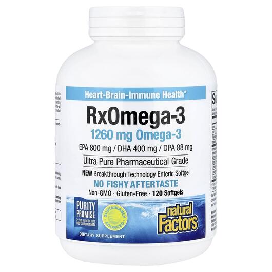Основное фото товара Rx Омега-3, RxOmega-3 120 Enteripure, 120 капсул Enteripure