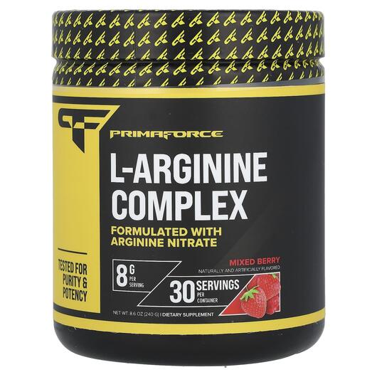 Основное фото товара Primaforce, L-Аргинин, L-Arginine Complex Mixed Berry, 240 г