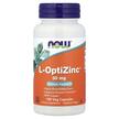 Фото товару NOW, L-OptiZinc 30 mg, Цинк 30 мг, 100 капсул