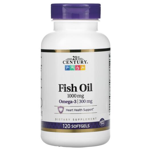 Основное фото товара 21st Century, Рыбий жир Омега-3, Fish Oil 1000 mg, 120 капсул