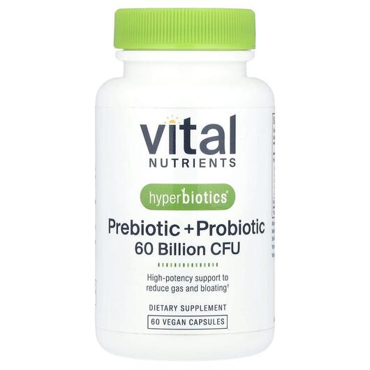 Основное фото товара Пребиотики, Pre + Pro 60 Billion CFU, 60 Acid Resistant Capsules
