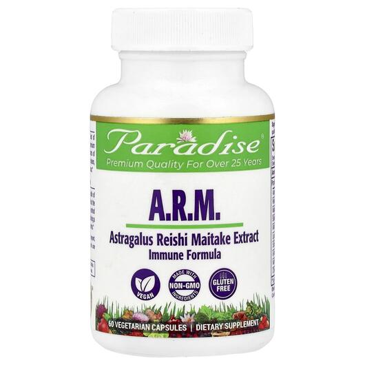 Основное фото товара Paradise Herbs, Астрагал, Astragalus Reishi Maitake, 60 капсул