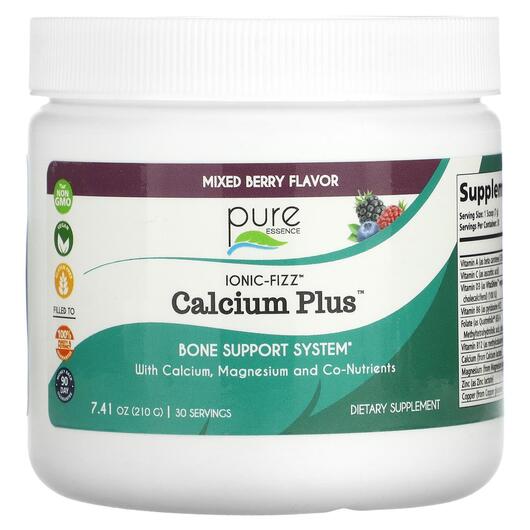 Основное фото товара Pure Essence, Кальций, Ionic-Fizz Calcium Plus Mixed Berry, 210 г