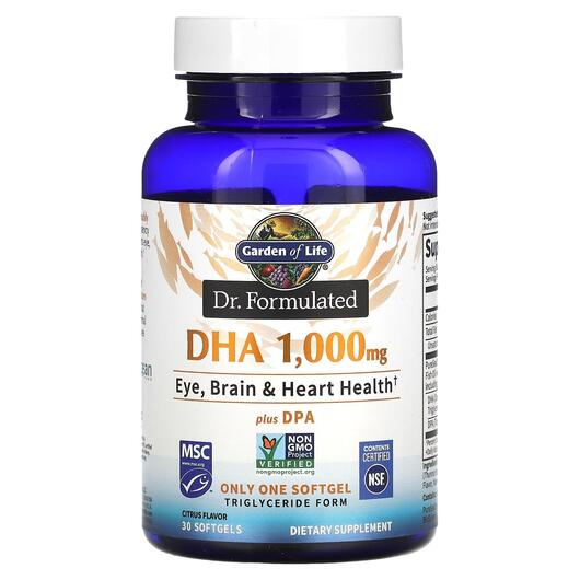Основне фото товара DHA 1000 mg, Докозагексаєнова кислота ДГК, 30 капсул