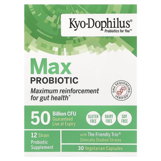 Основное фото товара Kyolic, Пробиотики, Max Probiotic, 30 капсул