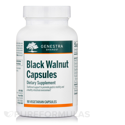 Основное фото товара Genestra, Черный Орех, Black Walnut Capsules, 90 капсул