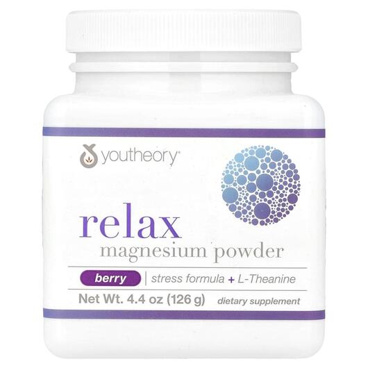 Основне фото товара Youtheory, Relax Magnesium Powder, Магній Стрес Формула, 126 г