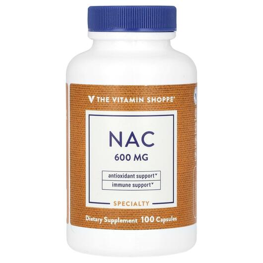 Основное фото товара TheVitaminShoppe, N-ацетилцистеин, NAC 600 mg, 100 капсул