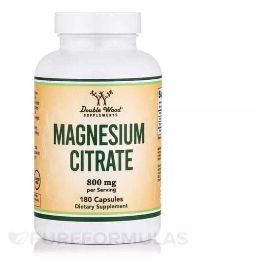 Основное фото товара Магний Цитрат, Double Wood Magnesium Citrate 800 mg, 180 капсул