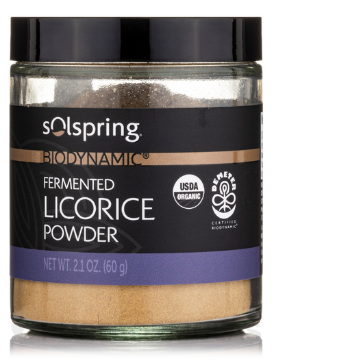 Основное фото товара Solspring Biodynamic Organic Fermented Licorice Powder, Лакрица, 