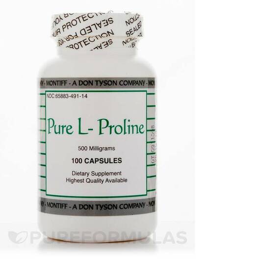 Основное фото товара Montiff, L-Пролин, Pure L-Proline 500 mg, 100 капсул