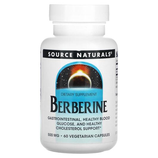 Основное фото товара Source Naturals, Берберин, Berberine 500 mg, 60 капсул
