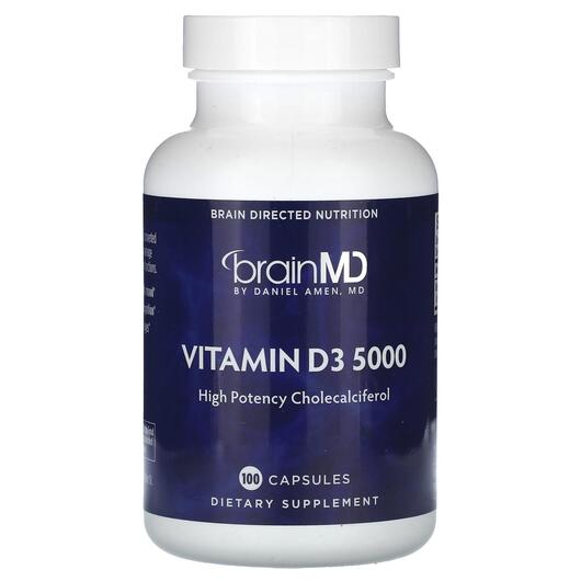 Основное фото товара BrainMD, Витамин D3, Vitamin D3 5000, 100 капсул