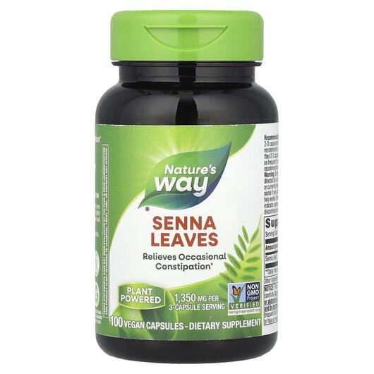 Основное фото товара Nature's Way, Сенна 450 мг, Senna Leaves 450 mg, 100 капсул