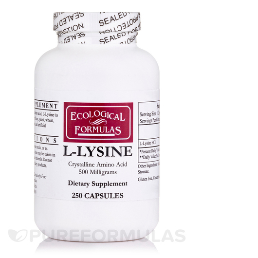 Основное фото товара Ecological Formulas, L-Лизин, L-Lysine 500 mg, 250 капсул