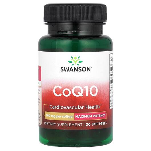 Основное фото товара Swanson, Коэнзим CoQ10, CoQ10 400 mg, 30 капсул