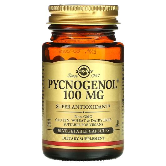 Основное фото товара Solgar, Пикногенол 100 мг, Pycnogenol 100 mg, 30 капсул