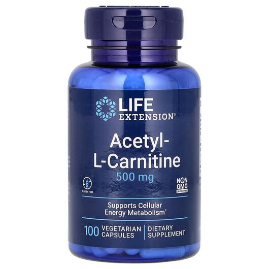 Основное фото товара Ацетил L-карнитин 500 мг, Acetyl-L-Carnitine 500 mg, 100 капсул
