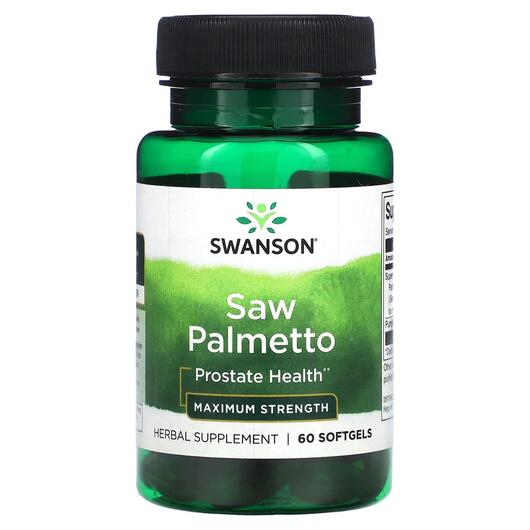 Основное фото товара Swanson, Со Пальметто, Saw Palmetto Maximum Strength, 60 капсул