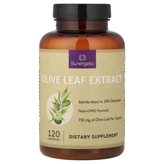 Основне фото товара Olive Leaf Extract 750 mg Основне фото товара Sunergetic, Olive Leaf Extract 750 mg, Листя оливи, 120 капсул