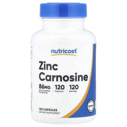 Основное фото товара Nutricost, Цинк, Zinc Carnosine 86 mg, 120 капсул