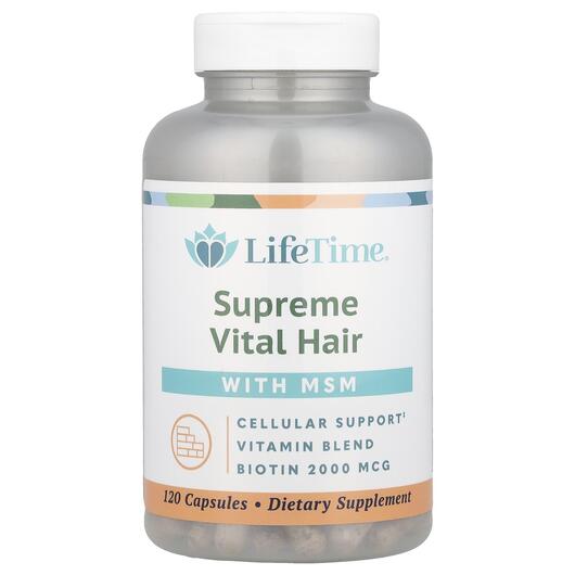Основное фото товара Витамины для волос, Supreme Vital Hair with MSM, 120 капсул
