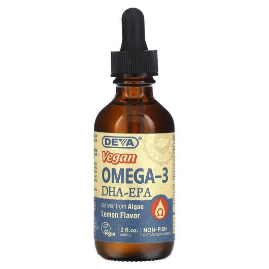 Основное фото товара Deva, Омега 3, Vegan Omega-3 DHA-EPA Lemon, 60 мл