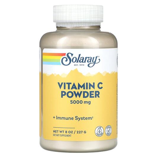 Основне фото товара Solaray, Vitamin C Powder 5000 mg, Вітамін C 5000 мг, 227 г