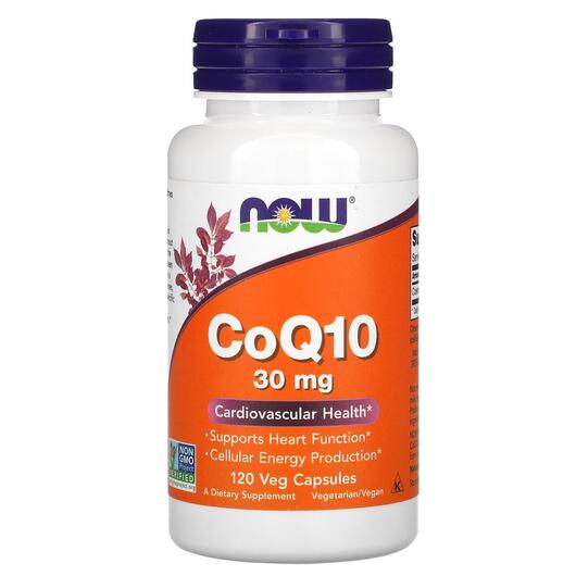 Основное фото товара NOW, Конзим Q10 30 мг, CoQ10 30 mg, 120 капсул