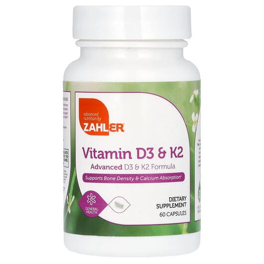 Основное фото товара Zahler, Витамины D3 + K2, Vitamin D3 & K2, 60 капсул