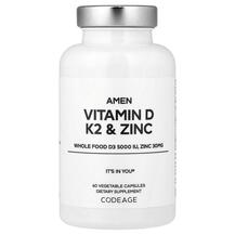 Amen Vitamin D K2 & Zinc Витамины D3 + K2 CodeAge