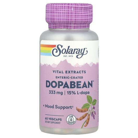 Основное фото товара Solaray, Допа, DopaBean Mucuna Pruriens, 60 капсул