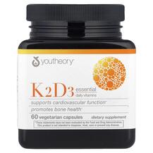 Вітаміни D3 K2 K2D3 Essential Daily Vitamins Youtheory