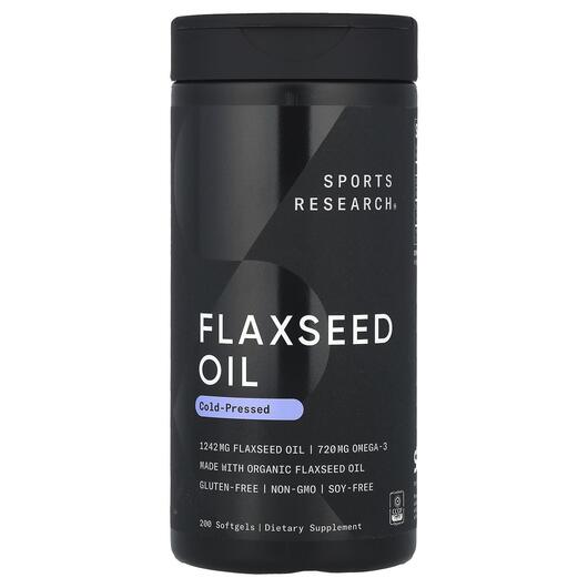 Основное фото товара Sports Research, Льняное Масло, Flaxseed Oil, 200 капсул