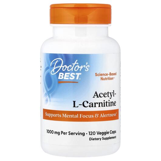Основне фото товара Acetyl-L-Carnitine, Ацетил-L-карнітин 500 мг, 120 капсул