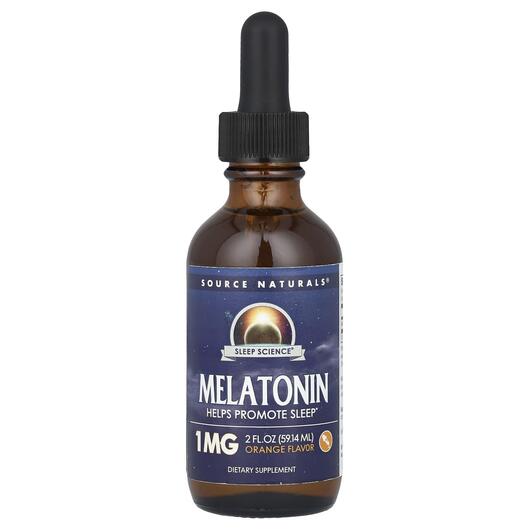 Основне фото товара Source Naturals, Melatonin Orange 1 mg, Мелатонін, 59.14 мл