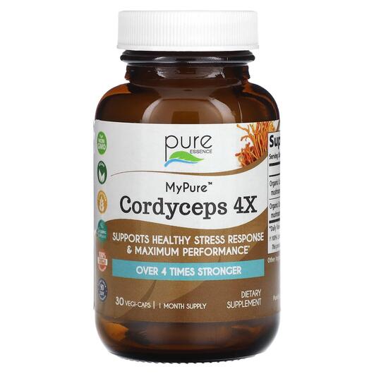 Основное фото товара Pure Essence, Грибы Кордицепс, MyPure Cordyceps 4X, 30 капсул