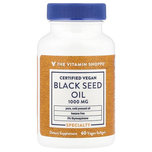 Основне фото товара TheVitaminShoppe, Black Seed Oil 1000 mg, Чорний кмин, 60 капсул