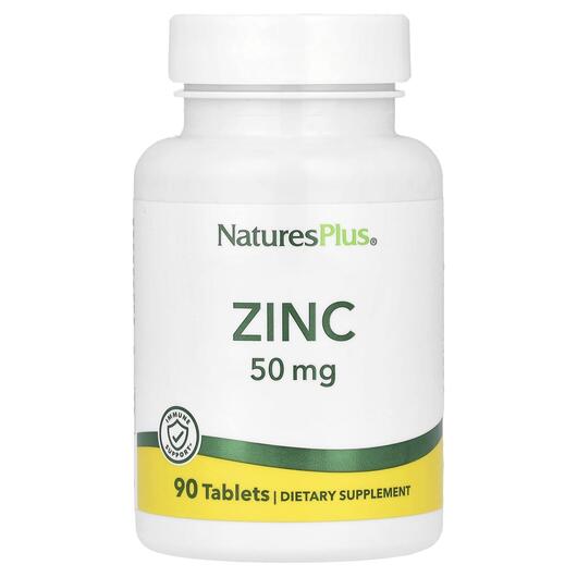 Основное фото товара Natures Plus, Цинк 50 мг, Zinc 50 mg 90, 90 таблеток