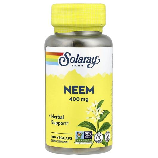 Основное фото товара Solaray, Ниим 400 мг, Neem 400 mg, 100 капсул