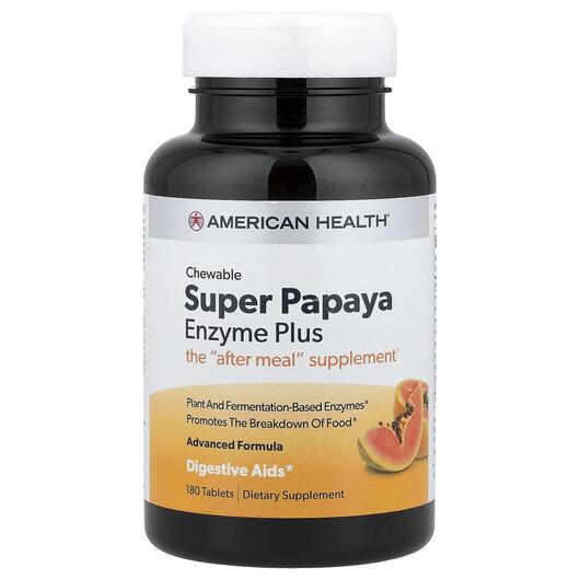 Основне фото товара Super Papaya Enzyme Plus, Супер Ферменти Папайї, 180 капсул